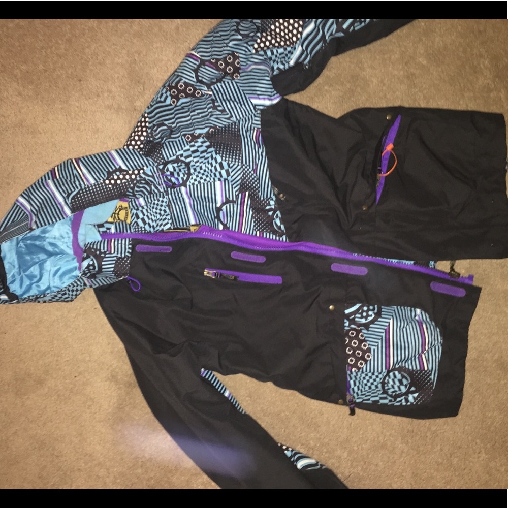 A winter jacket and a pair of snow pants